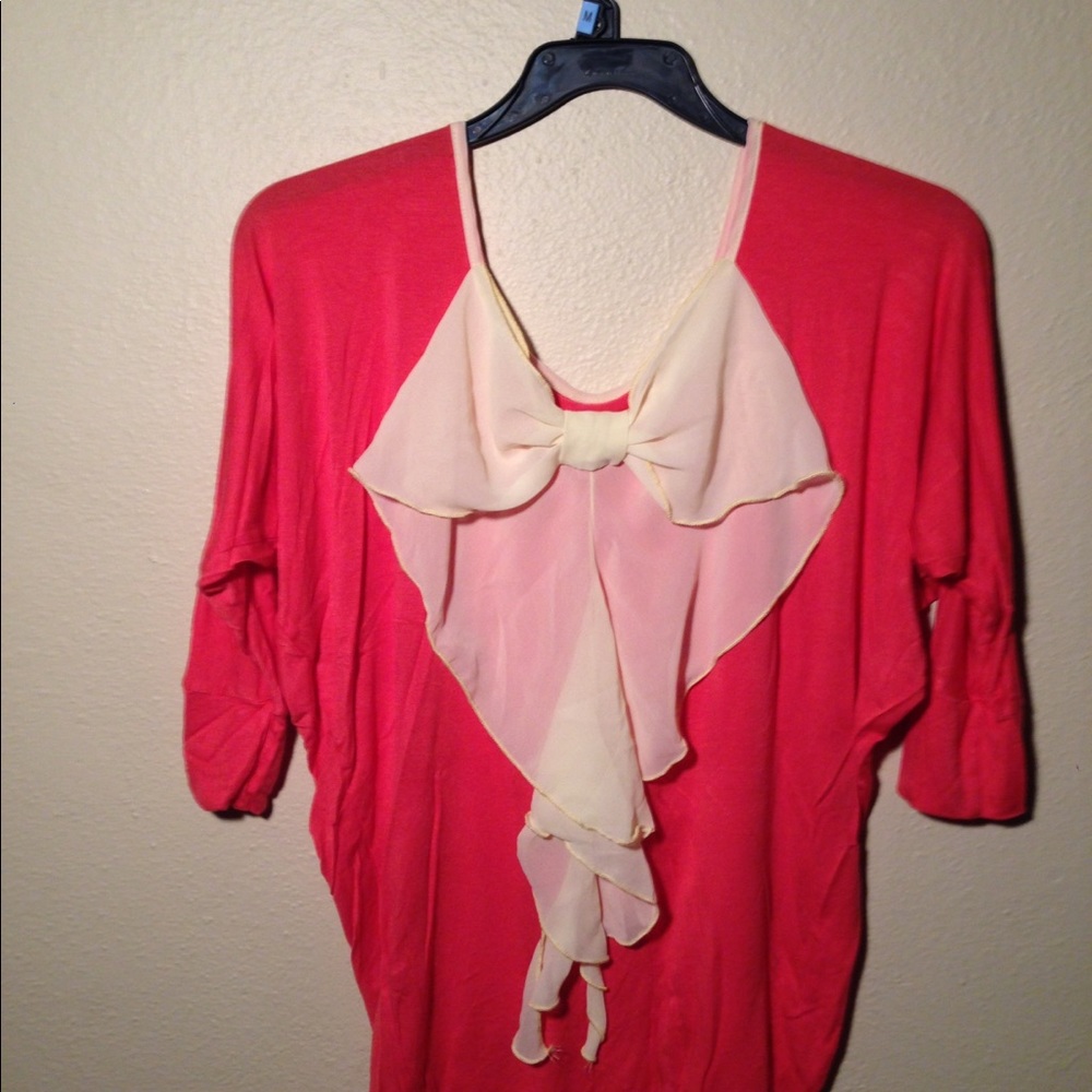 Size medium coral bow back dress